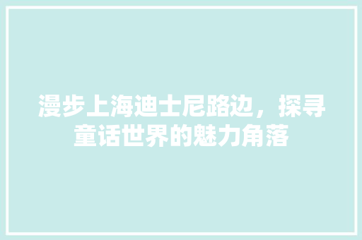 漫步上海迪士尼路边，探寻童话世界的魅力角落