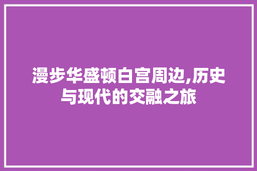 漫步华盛顿白宫周边,历史与现代的交融之旅