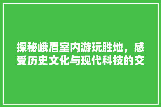 探秘峨眉室内游玩胜地，感受历史文化与现代科技的交融