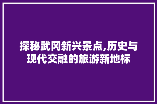 探秘武冈新兴景点,历史与现代交融的旅游新地标