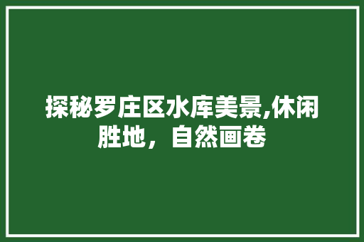 探秘罗庄区水库美景,休闲胜地，自然画卷