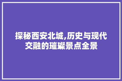 探秘西安北城,历史与现代交融的璀璨景点全景