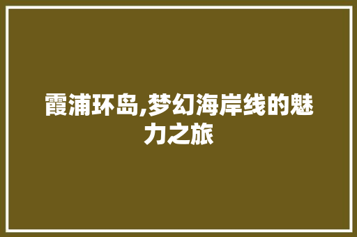 霞浦环岛,梦幻海岸线的魅力之旅