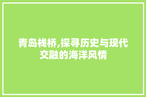 青岛栈桥,探寻历史与现代交融的海洋风情