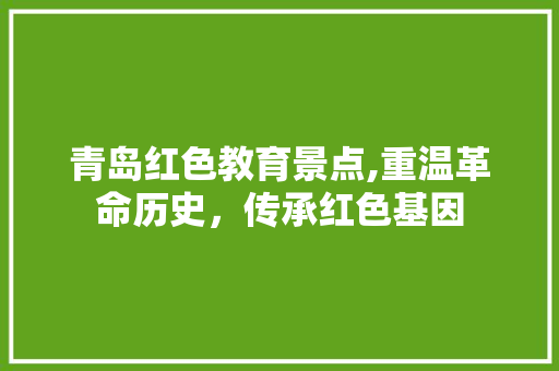 青岛红色教育景点,重温革命历史，传承红色基因