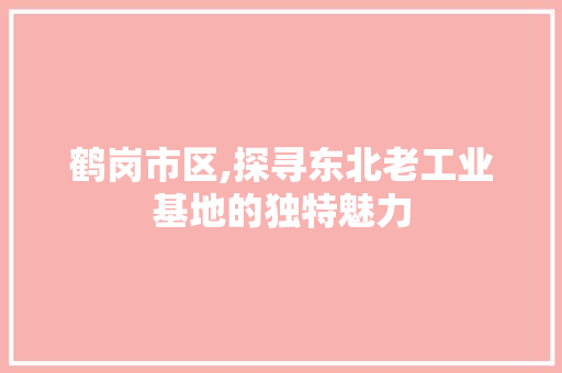 鹤岗市区,探寻东北老工业基地的独特魅力