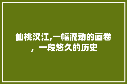 仙桃汉江,一幅流动的画卷，一段悠久的历史