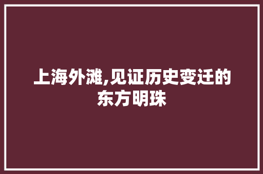 上海外滩,见证历史变迁的东方明珠