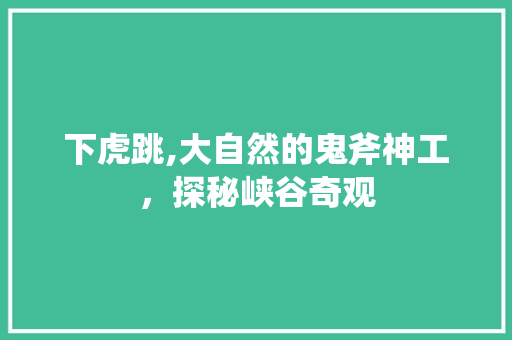 下虎跳,大自然的鬼斧神工，探秘峡谷奇观