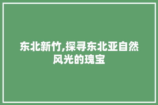 东北新竹,探寻东北亚自然风光的瑰宝