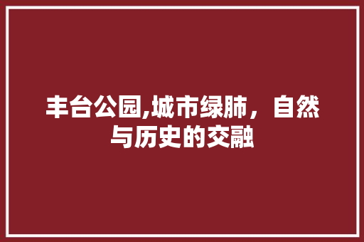 丰台公园,城市绿肺，自然与历史的交融