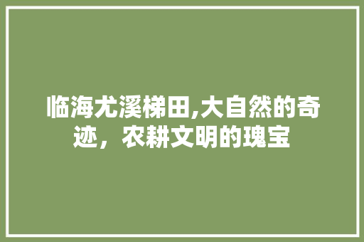 临海尤溪梯田,大自然的奇迹，农耕文明的瑰宝