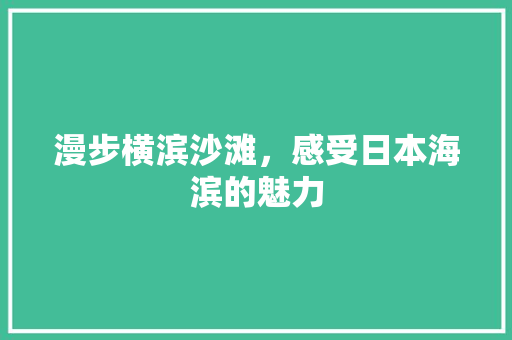 漫步横滨沙滩，感受日本海滨的魅力