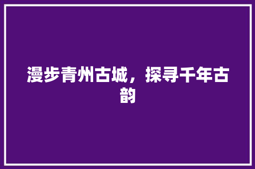 漫步青州古城，探寻千年古韵