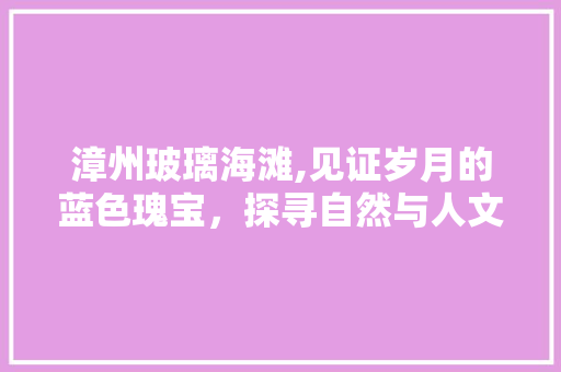 漳州玻璃海滩,见证岁月的蓝色瑰宝，探寻自然与人文的交融之美