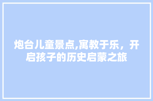 炮台儿童景点,寓教于乐，开启孩子的历史启蒙之旅