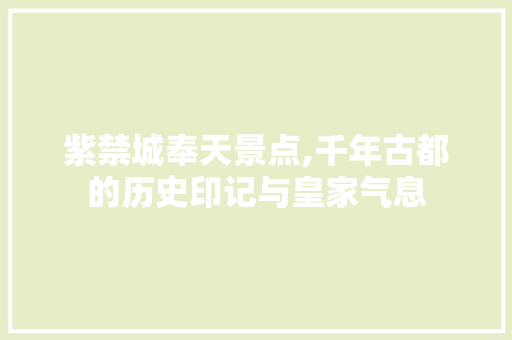 紫禁城奉天景点,千年古都的历史印记与皇家气息