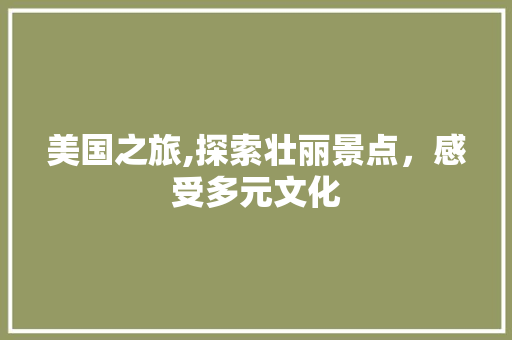 美国之旅,探索壮丽景点，感受多元文化