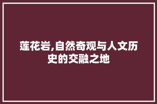 莲花岩,自然奇观与人文历史的交融之地