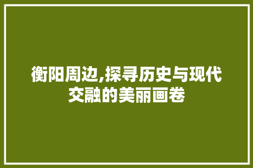 衡阳周边,探寻历史与现代交融的美丽画卷