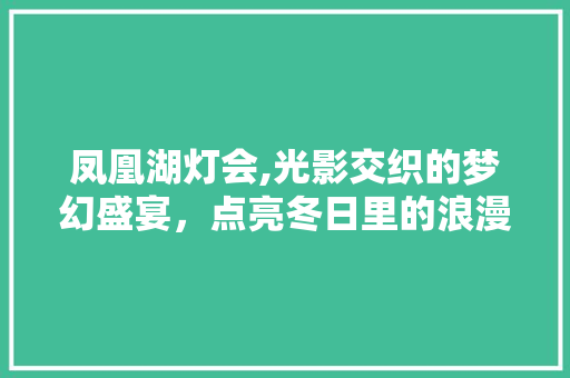 凤凰湖灯会,光影交织的梦幻盛宴，点亮冬日里的浪漫之湖