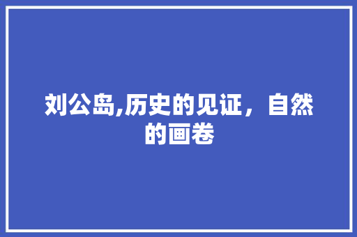 刘公岛,历史的见证，自然的画卷