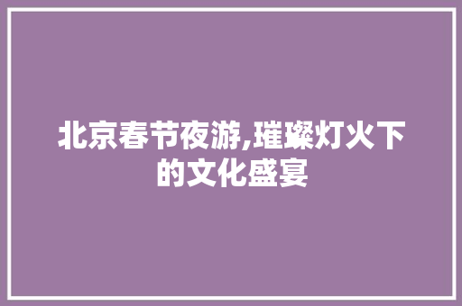 北京春节夜游,璀璨灯火下的文化盛宴