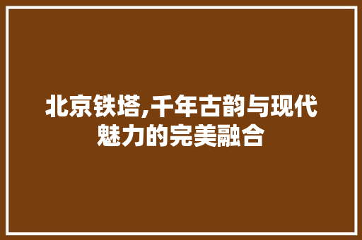 北京铁塔,千年古韵与现代魅力的完美融合