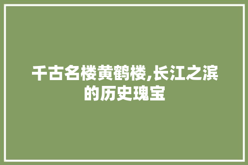 千古名楼黄鹤楼,长江之滨的历史瑰宝