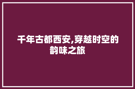 千年古都西安,穿越时空的韵味之旅