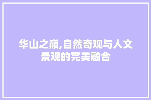 华山之巅,自然奇观与人文景观的完美融合