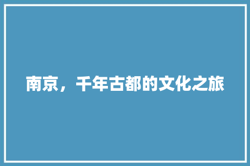 南京，千年古都的文化之旅