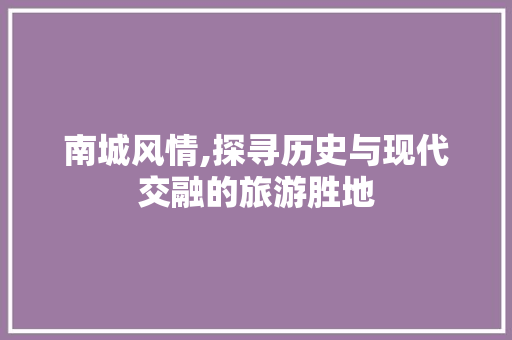 南城风情,探寻历史与现代交融的旅游胜地