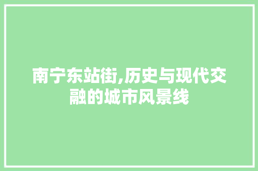 南宁东站街,历史与现代交融的城市风景线