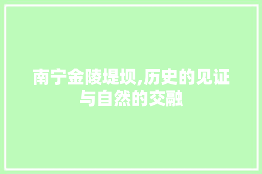 南宁金陵堤坝,历史的见证与自然的交融