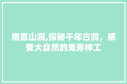 南昌山洞,探秘千年古洞，感受大自然的鬼斧神工  第1张