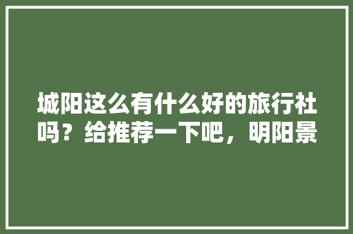 城阳这么有什么好的旅行社吗？给推荐一下吧，明阳景点。