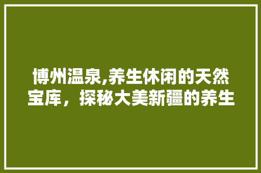 博州温泉,养生休闲的天然宝库，探秘大美新疆的养生之旅