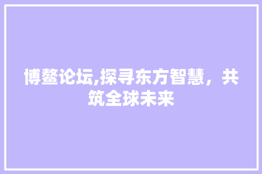 博鳌论坛,探寻东方智慧，共筑全球未来