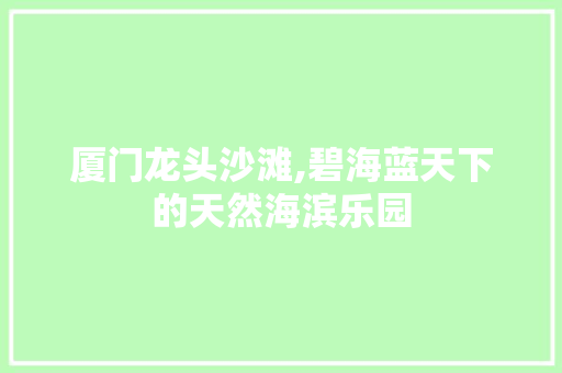 厦门龙头沙滩,碧海蓝天下的天然海滨乐园