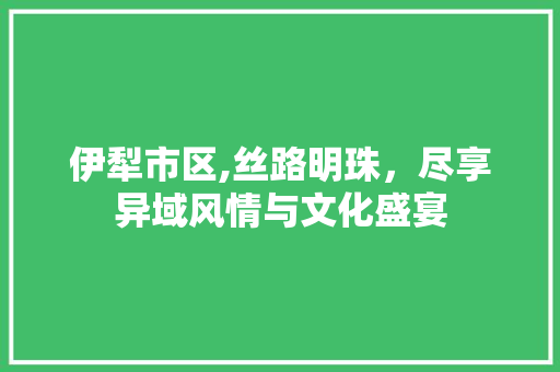 伊犁市区,丝路明珠，尽享异域风情与文化盛宴  第1张