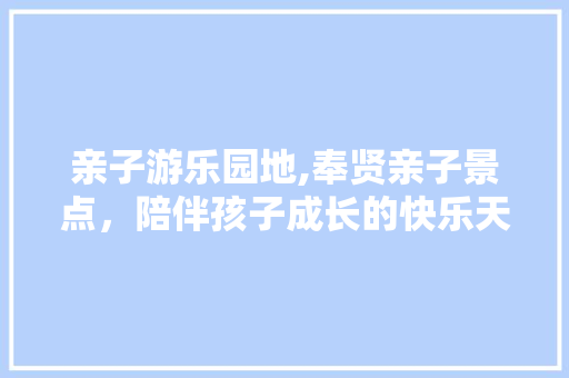 亲子游乐园地,奉贤亲子景点，陪伴孩子成长的快乐天地