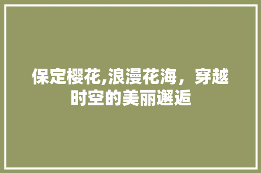 保定樱花,浪漫花海，穿越时空的美丽邂逅