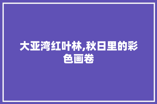 大亚湾红叶林,秋日里的彩色画卷