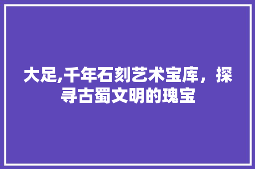 大足,千年石刻艺术宝库，探寻古蜀文明的瑰宝