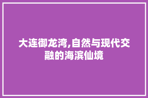 大连御龙湾,自然与现代交融的海滨仙境