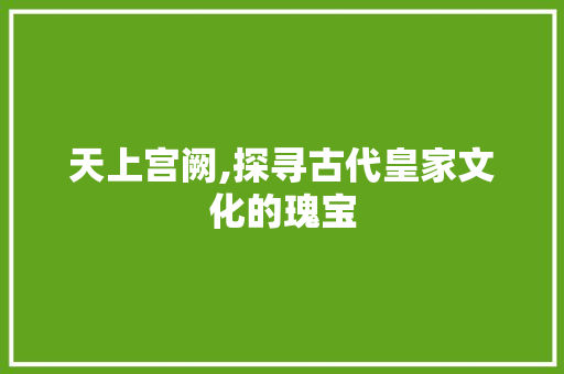 天上宫阙,探寻古代皇家文化的瑰宝  第1张