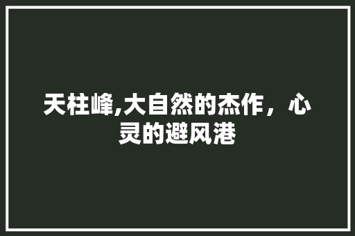 天柱峰,大自然的杰作，心灵的避风港