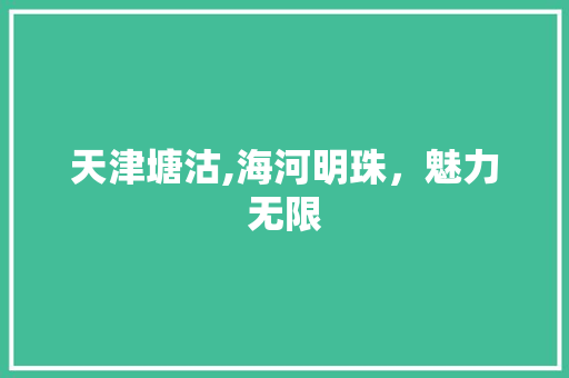 天津塘沽,海河明珠，魅力无限