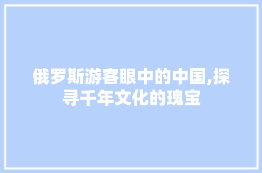 俄罗斯游客眼中的中国,探寻千年文化的瑰宝